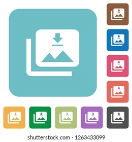 Download multiple images white flat icons on color rounded square backgrounds