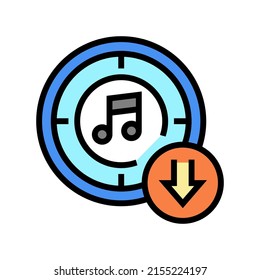 download music color icon vector. download music sign. isolated symbol illustration