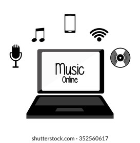Download music online, vector illustration graphic eps10