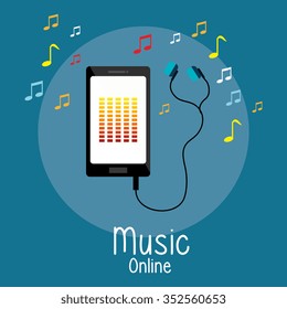 Download music online, vector illustration graphic eps10