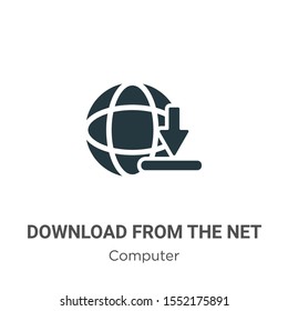 Download from the net vector icon on white background. Flat vector download from the net icon symbol sign from modern computer collection for mobile concept and web apps design.