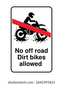 Download No Off-Road Dirt Bikes Allowed Sign – Printable Safety Notice for Trail and Property Regulation