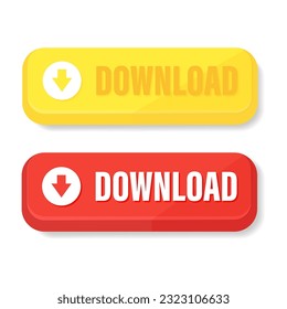 Download now button with hand click on white background. Flat finger cursor and mouse cursor isolated on white background. Click button for app and web design, vector illustration.