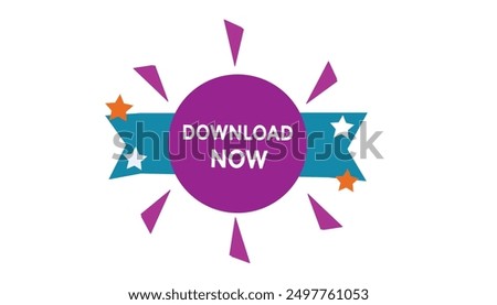 Download Now button web banner templates. Vector Illustration 