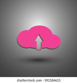 Download now icon. Upload from cloud symbols. Receive data from a remote storage signs.
