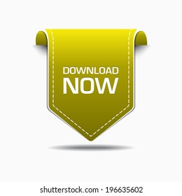 Download Now Yellow Label Icon Vector Design