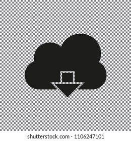 download on cloud vector icon on a transparent background