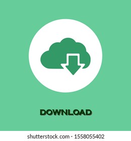 download on cloud vector icon. EPS 10