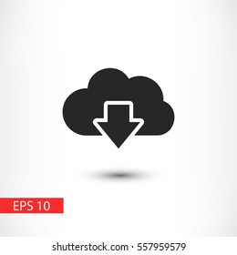 download on cloud vector icon
