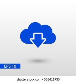 download on cloud vector icon