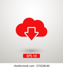 download on cloud vector icon