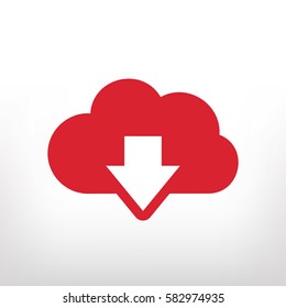 download on cloud vector icon