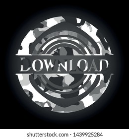 Download on grey camo pattern