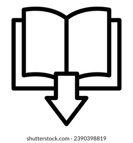 Download online book icon outline vector. Digital study. Mobile media