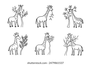 Download our free vector illustration of a hand-drawn giraffe outline, perfect for adding an elegant and natural touch to your design projects.