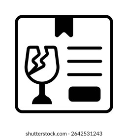 Download our handy icon of fragile delivery in glyph style