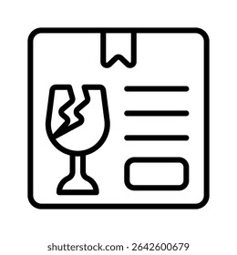Download our handy icon of fragile delivery in line style