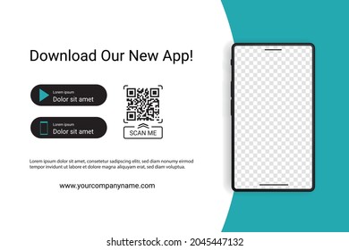 Download Our New App Banner Concept - Vector Illustration Isolated On White Background