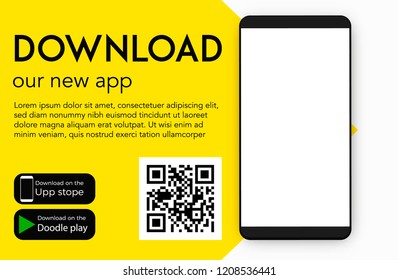 Download Our New Mobile App ( Application ) Vector Blank Design