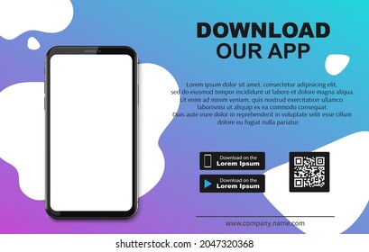 Download our new mobile app application vector blank design