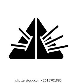 Download our premium glyph icon of prism effect