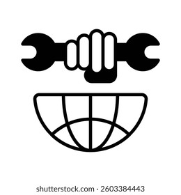 Download our premium glyph style icon of labour day concept