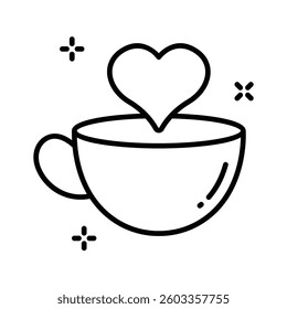 Download our premium line style icon of coffee date cup
