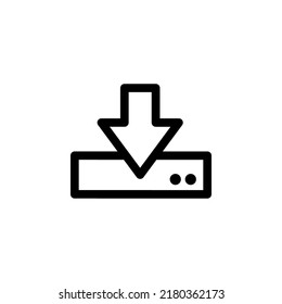 Download With Outline Icon Vector 