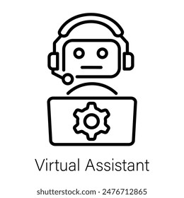 Download outline icon of a virtual assistant 