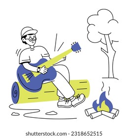 Download outline illustration of camping music 