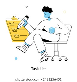 Download outline mini illustration of task list 