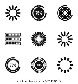 Download page icons set. Simple illustration of 9 download page vector icons for web