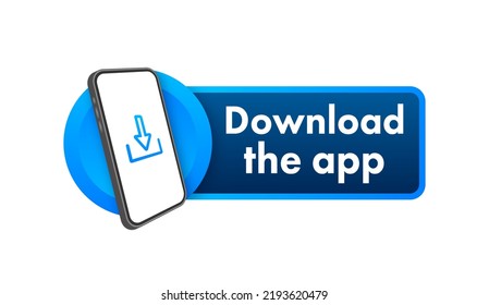 Descargar la página de la aplicación móvil. smartphone de pantalla vacío para tu aplicación. Descargar la aplicación. Ilustración de material vectorial