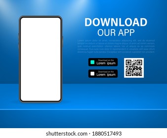 Download Pages. Mobile App Application. Business Concept. Hand Touch Screen Smartphone Icon.