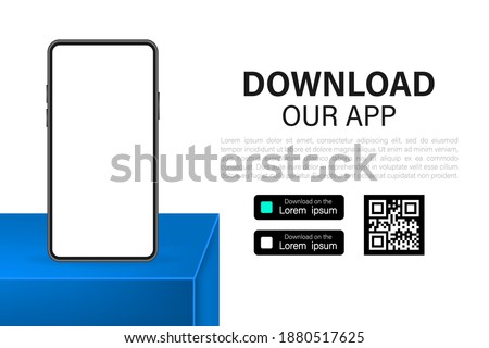 Download pages. Mobile app application. Business concept. Hand touch screen smartphone icon.