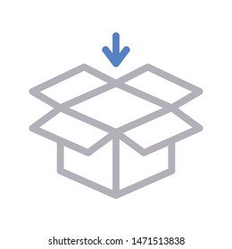download parcel colour line vector icon