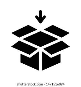 download parcel glyph flat vector icon
