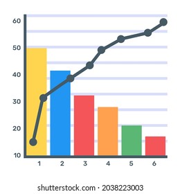 Download pareto business chart in premium flat icon