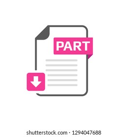 Download PART file format, extension icon. Vector icon
