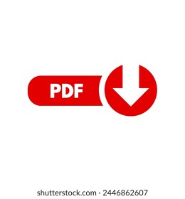 Download pdf buttons - isolated, vector illustration