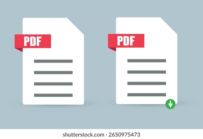 Download PDF document annotation icon in flat style. Icon for the application. Editable file.