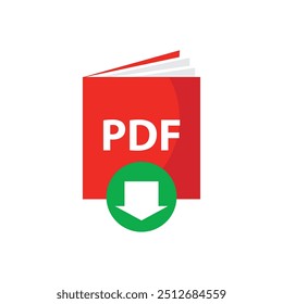 Download pdf formato de documento conceito de arquivo ilustração vetor de design plano. simples elemento gráfico moderno para landing page ui, infográfico, ícone