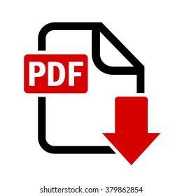 Download Pdf File Button Isolated On White Background