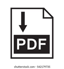 Download pdf file button isolated on white background. pdf file sign.