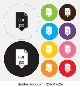 Download PDF file document icon, in flat design style. Vector illustration eps 10.