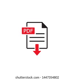 Download pdf file icon. button isolated on white background