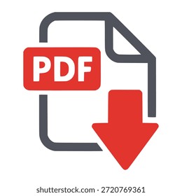 Descarga archivo pdf icono de Botón Ilustración vectorial de color plano diseño de Plantilla