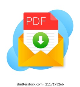 Download PDF file icon. Spreadsheet document type. Vector PDF icon