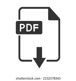 Download PDF icon on white background.