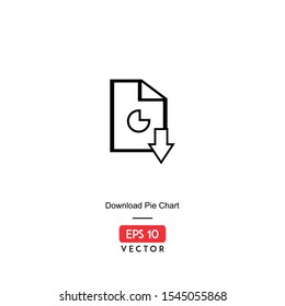 Download Pie Chart Report Icon. Business Report Isolated On White Background. With Line Style. Icon Of Business. EPS10 - Vector